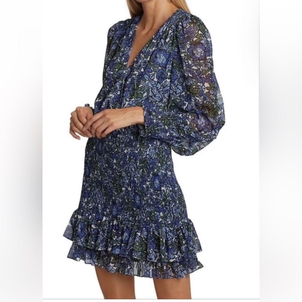 Veronica Beard Luxury Designer Floral Ruffle Dress EUC Size 8 - Picture 3 of 10